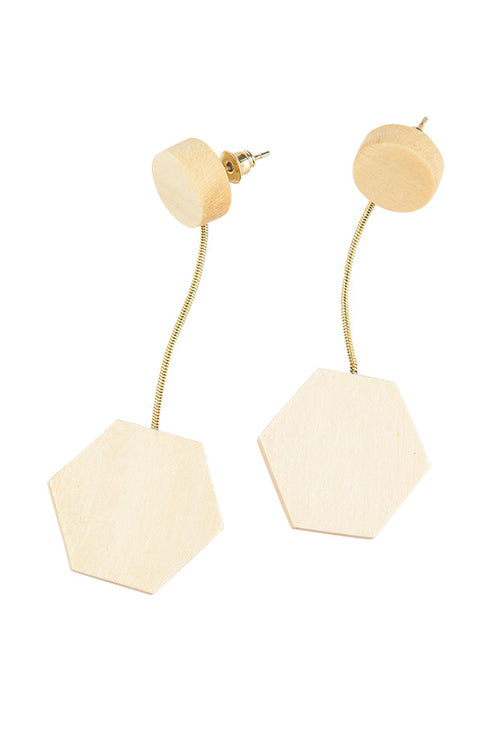 Orecchini geometrici in legno Lidia